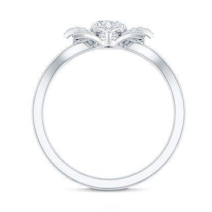Certified Moissanite Floral Engagement Ring with Split Shank