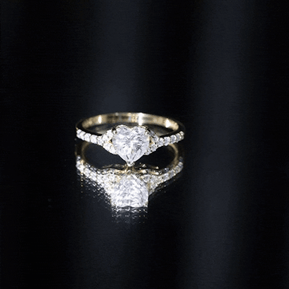 Certified Heart Shape Moissanite Engagement Ring