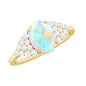 Certified 1.2 Carat Ethiopian Opal Oval Engagement Ring with Diamond
