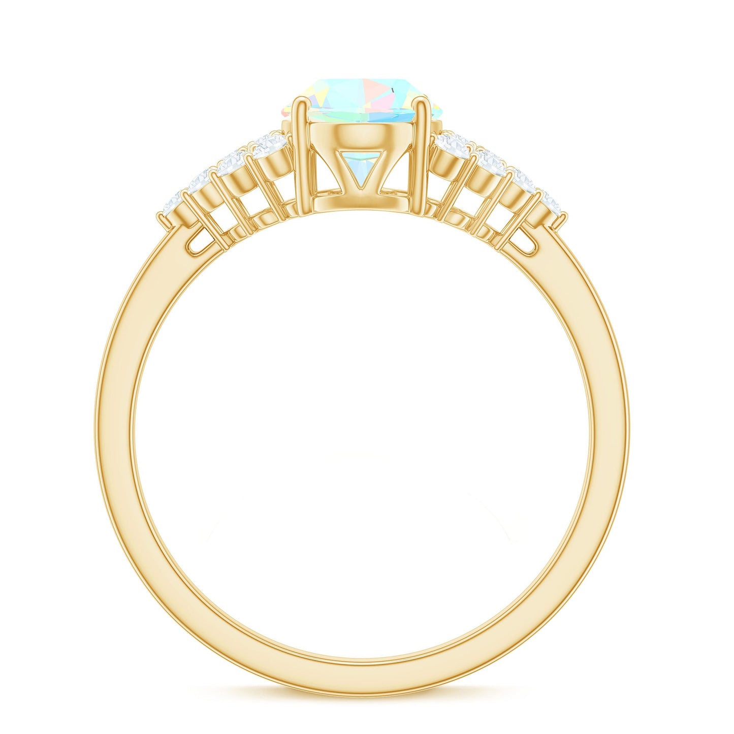 Certified 1.2 Carat Ethiopian Opal Oval Engagement Ring with Diamond