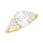 1.2 Carat Oval Moissanite Engagement Ring with Cluster Side Stones