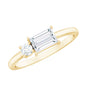 Baguette and Round Moissanite Two Stone Promise Ring