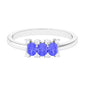 Oval Cut Tanzanite Three Stone Ring with Diamond