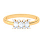 Oval Cut Moonstone Three Stone Ring with Diamond