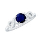 Real 0.9 Carat Blue Sapphire Infinity Promise Ring with Diamond