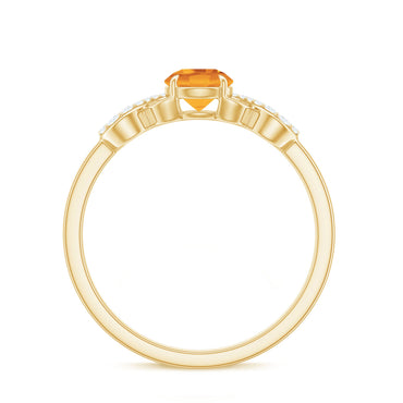Certified Natural Citrine Infinity Promise Ring with Diamonds