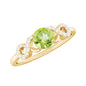 Half Carat Peridot Promise Ring with Diamond Infinity Knot
