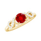 Certified 0.6 Carat Lab Grown Ruby Promise Ring with Diamond Infinity Knot