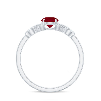 Criss Cross Promise Ring with Ruby and Diamond