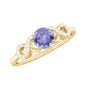Natural Tanzanite Promise Ring with Diamond Infinity Knot