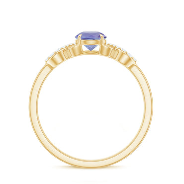 Natural Tanzanite Promise Ring with Diamond Infinity Knot