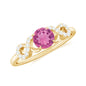 Solitaire Pink Tourmaline Infinity Promise Ring with Diamond