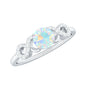 Certified Real Ethiopian Rainbow Opal Diamond Engagement Ring with Criss Cross Shank