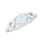 0.37 Carat Natural Moonstone Engagement Ring with Criss Cross Diamond