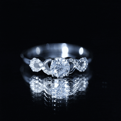 Certified Round Moissanite Infinity Promise Ring for Her