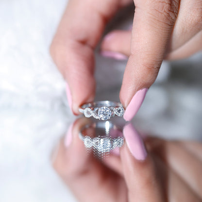 Certified Round Moissanite Infinity Promise Ring for Her