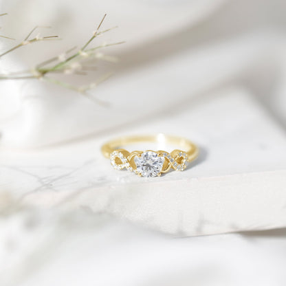 Certified Round Moissanite Infinity Promise Ring for Her