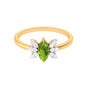 0.7 Carat Marquise Cut Peridot Promise Ring with Diamond Stones