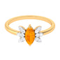 0.3 Carat Marquise Fire Opal and Diamond Engagement Ring