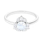 0.3 Carat Moonstone and Diamond Floral Engagement Ring