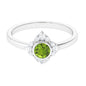 0.5 Carat Vintage Inspired Peridot Engagement Ring with Diamond