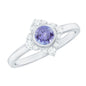 Certified Real Tanzanite Flower Engagement Ring with Diamond