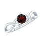 Genuine 2.3 Carat Garnet Solitaire Engagement Ring with Crossover Shank