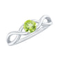 Natural Half Carat Peridot Promise Ring with Crossover Shank