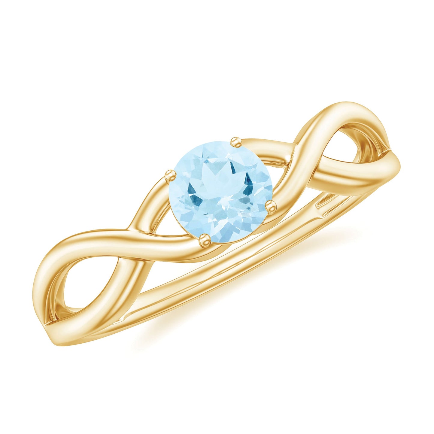 Solitaire Aquamarine Infinity Promise Ring
