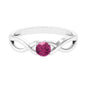0.4 Carat Real Pink Tourmaline Solitaire Ring with Crossover Shank