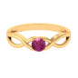 0.4 Carat Real Pink Tourmaline Solitaire Ring with Crossover Shank