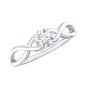 Round Moissanite Solitaire Promise Ring with Infinity Band