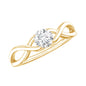 Round Moissanite Solitaire Promise Ring with Infinity Band