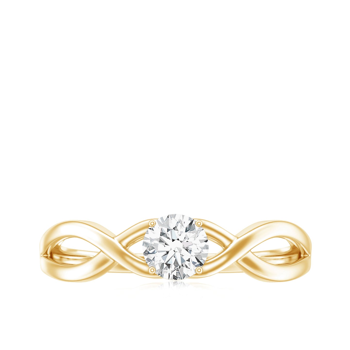 Round Moissanite Solitaire Promise Ring with Infinity Band