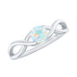 Natural Ethiopian Rainbow Opal Promise Ring with Crossover Shank