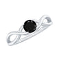 Natural Black Spinel Proposal Ring with Crossover Shank