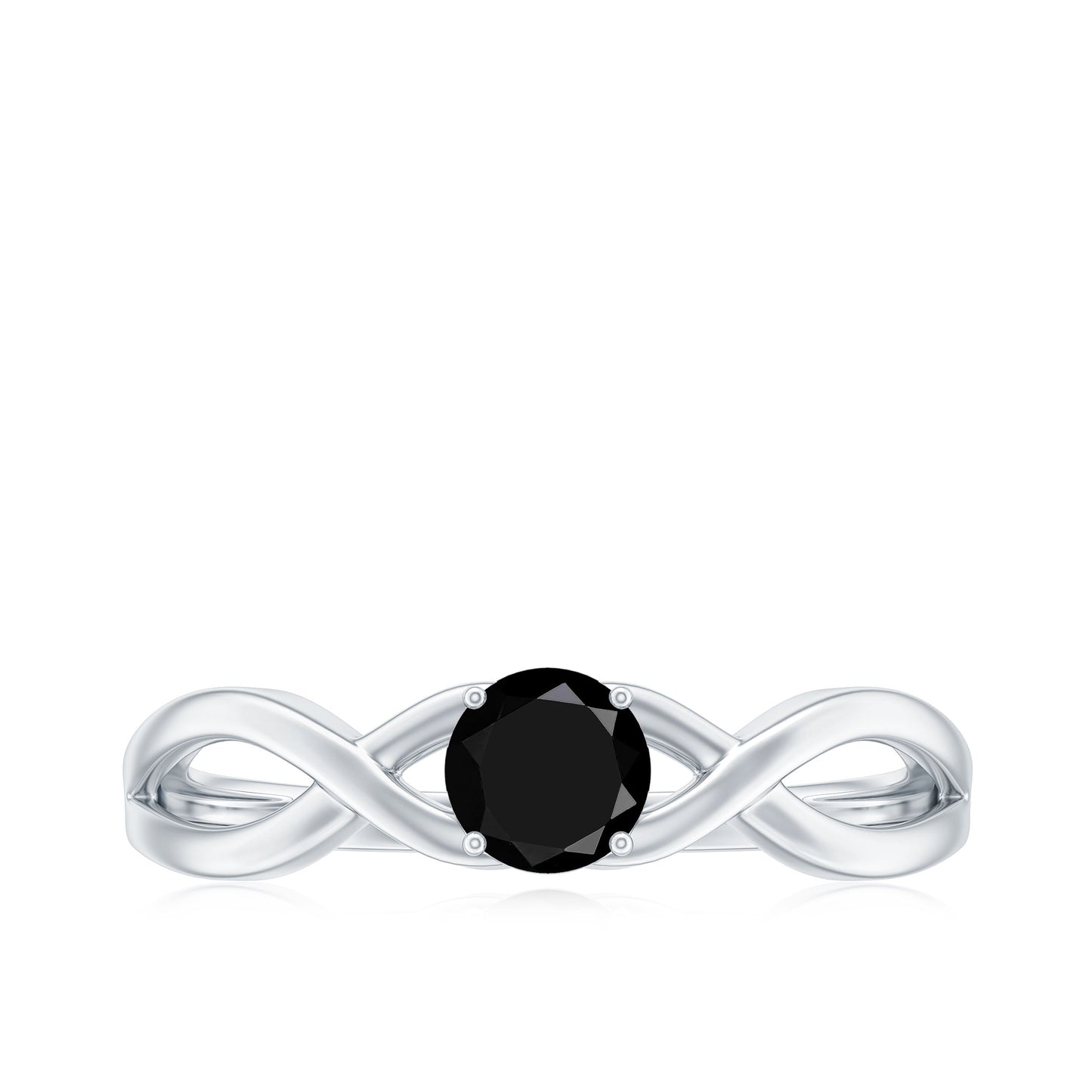 Natural Black Spinel Proposal Ring with Crossover Shank