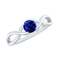 Certified 0.6 Carat Lab Grown Blue Sapphire Infinity Promise Ring