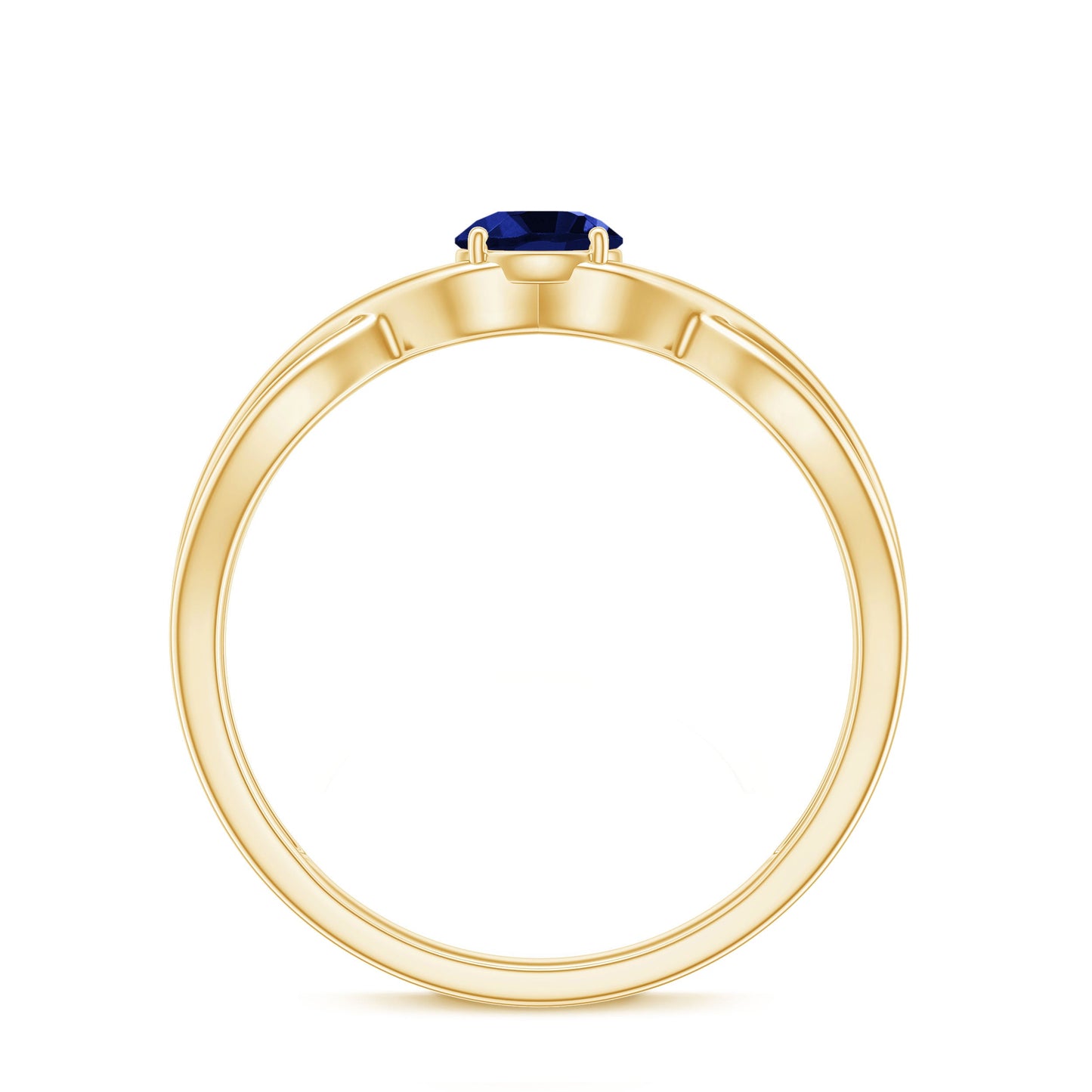 Certified 0.6 Carat Lab Grown Blue Sapphire Infinity Promise Ring