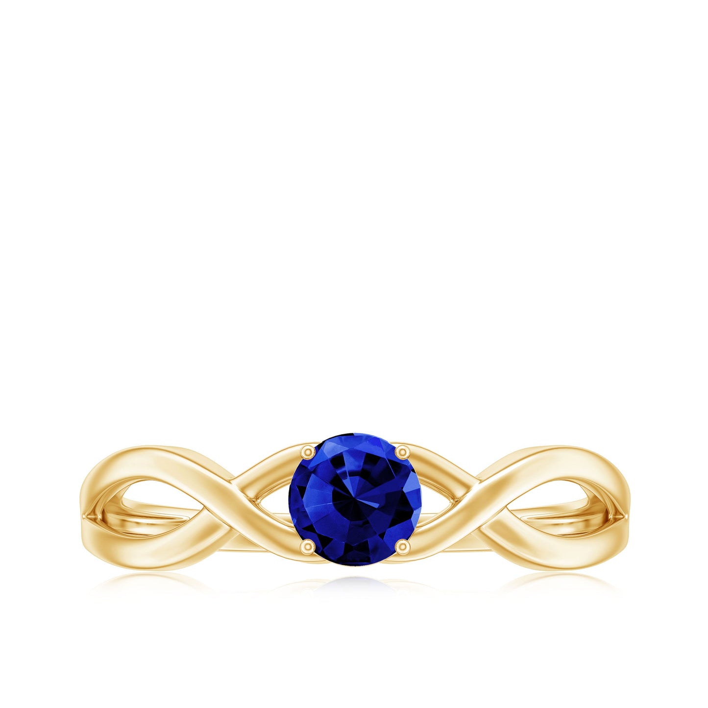 Certified 0.6 Carat Lab Grown Blue Sapphire Infinity Promise Ring
