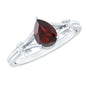 Certified Real 0.8 Carat Garnet Pear Shaped Engagement Ring with Diamond