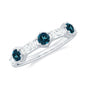 Certified London Blue Topaz Eternity Wedding Band with Diamond