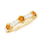 Genuine Citrine Diamond Half Eternity Ring for Anniversary
