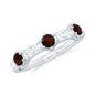 Real Red Garnet Diamond Half Eternity Ring for Anniversary