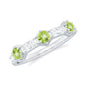 Natural Peridot Diamond Half Eternity Ring for Anniversary