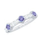 Natural Tanzanite and Diamond Half Eternity Ring for Women