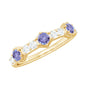 Natural Tanzanite and Diamond Half Eternity Ring for Women