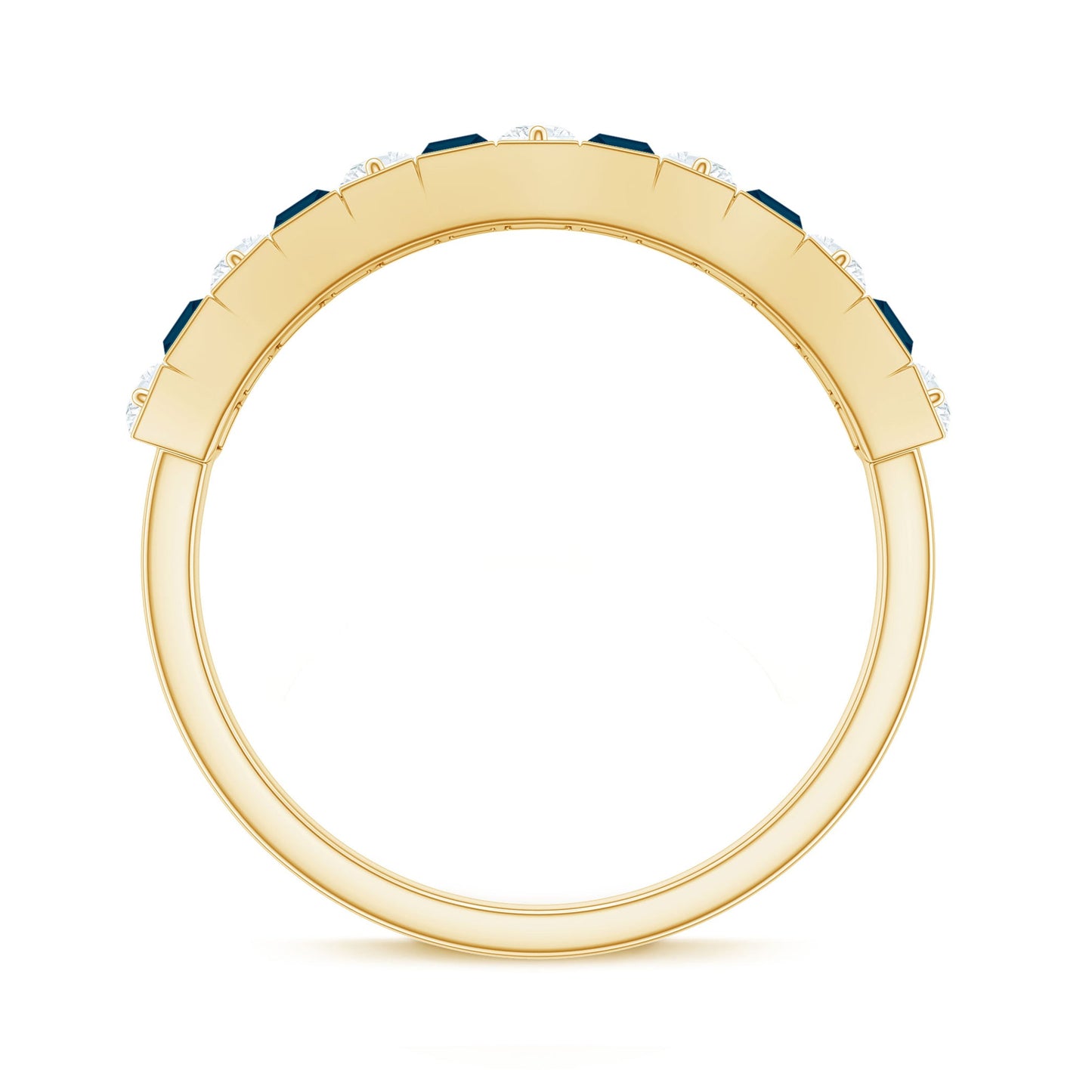 Baguette London Blue Topaz Eternity Anniversary Band with Diamond