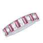 Alternate Pink Tourmaline and Diamond Half Eternity Ring