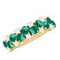Certified Lab Grown Emerald Cluster Wedding Band with Diamond